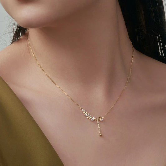 Zircon Clavicle Chain Silver Necklace for Women