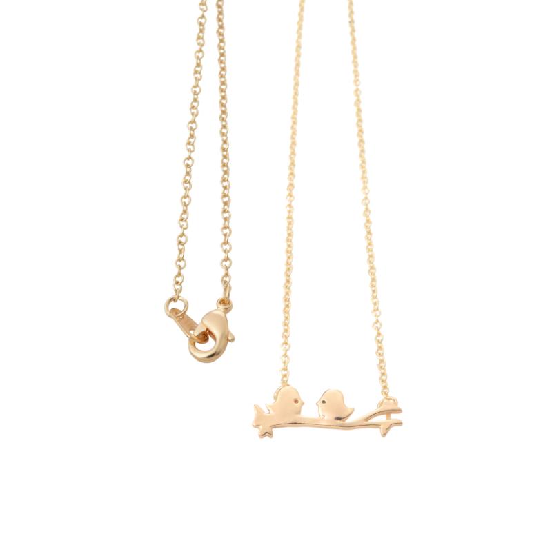 Birds on a Branch Gold-Silver Necklace