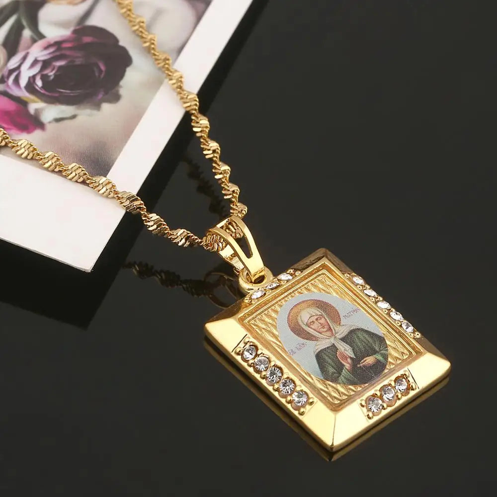 Blessed Matrona of Moscow Pendant Necklaces,Christian Necklace