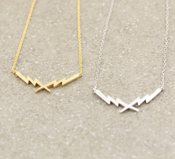 Thunder Lightning Bolt Gold-Silver Necklace
