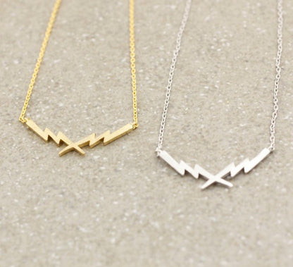 Thunder Lightning Bolt Gold-Silver Necklace