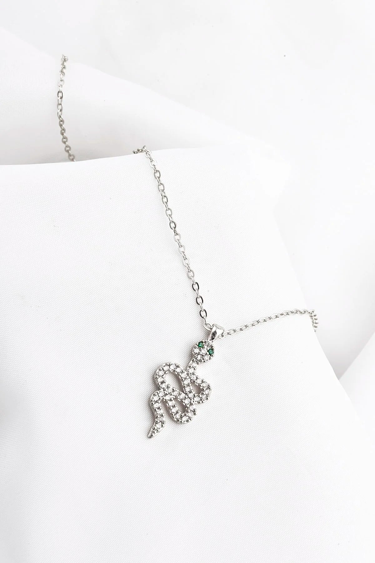 Snake Gold-Silver Zircon Necklace