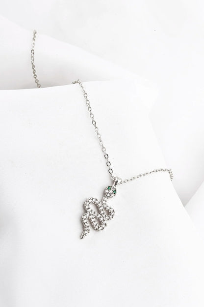 Snake Gold-Silver Zircon Necklace