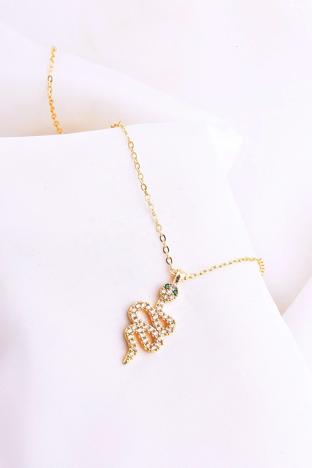 Snake Gold-Silver Zircon Necklace