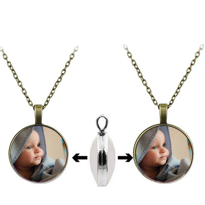 Custom Double Sided Photo Necklace,Personalized Necklace Gift for Birthday - Denoss