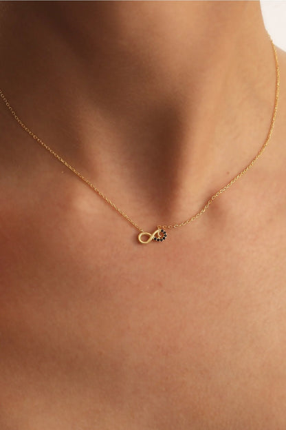 925 Sterling Silver Chain Gold Infinity Necklace