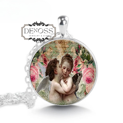 Baby Angel Kiss Pendant Cherub Necklace