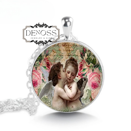Baby Angel Kiss Pendant Cherub Necklace