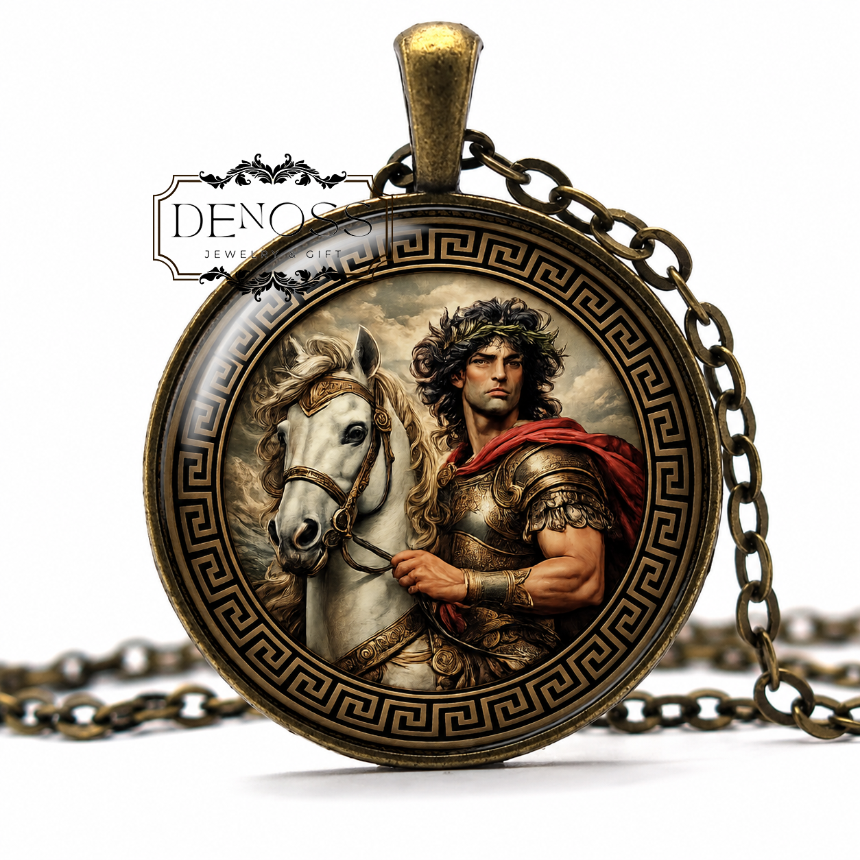 CASTOR Necklace,Dioscuri,Pollux,Loyalty,Bravery,Brotherhood,Mortal Twin,Horseman,Hero,Constellation Gemini,Greek