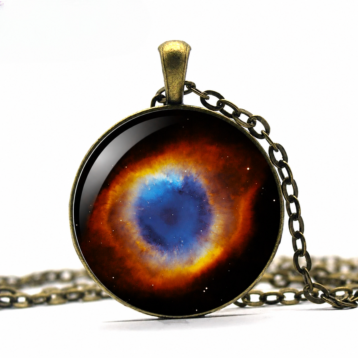 Helix Nebula Galaxy Necklace,Galaxy Eye Jewelry,Cosmos Eye of God Nebula