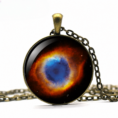 Helix Nebula Galaxy Necklace,Galaxy Eye Jewelry,Cosmos Eye of God Nebula