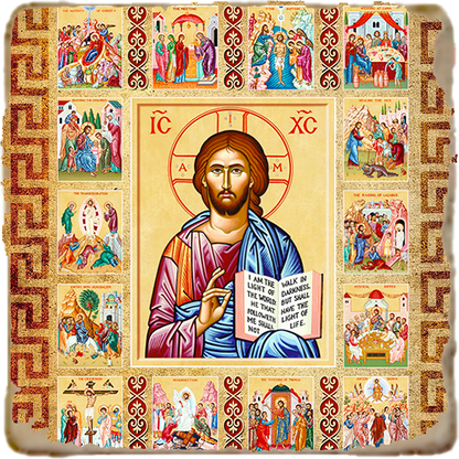 Life of Christ Icon,Marble Icon,Handmade,Prayer gift,Christian Icon
