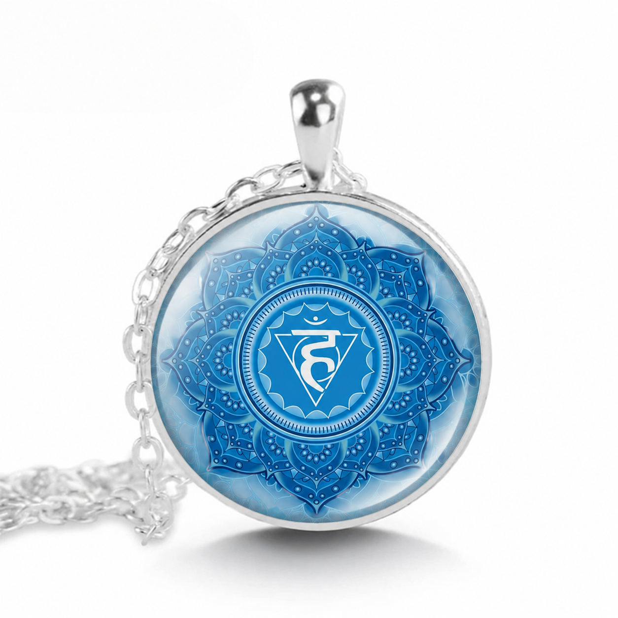 Vishuddha Chakra necklace,5th Chakra spiritual healing symbolic jewelry
