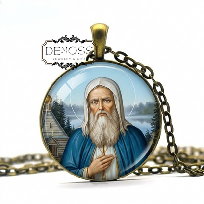 Saint Herman Of Alaska Pendant Necklace,Religious Devotional,Christian Medal
