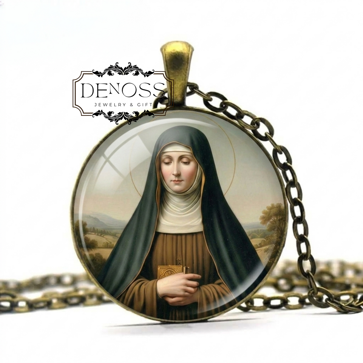 SAINT ITA of KILLEEDY Pendant Necklace,Patron Saint of Youth & Education