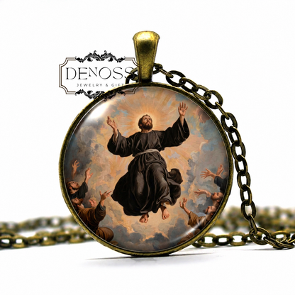 Saint Joseph Of Cupertino Necklace,Religious Devotional Christian Medal