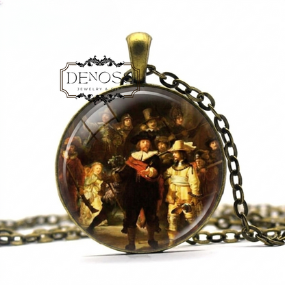 Rembrandt Night Watch Pendant Art Necklace