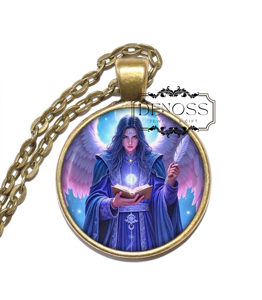 ARCHANGEL RAZIEL Necklace,Archangel of Mysteries,Archangel of the Chokhmah,Keeper of Secrets,Secret of God,Jewish Mysticism