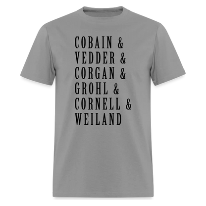 Cobain,Vedder,Corgan Grohl Cornell,Weiland Music Tshirt,