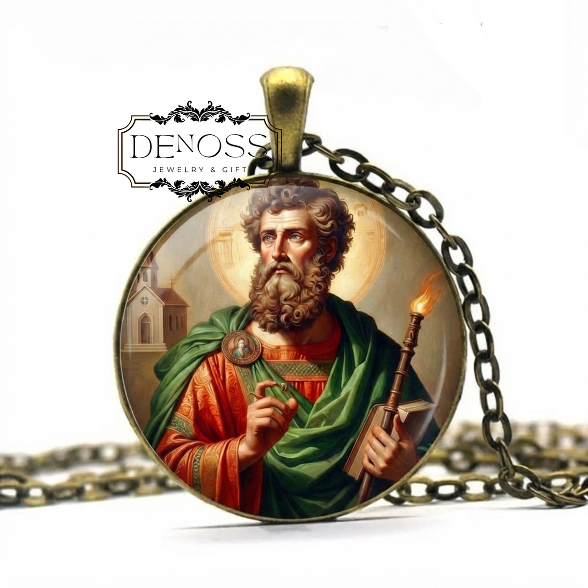 SAINT JUDE THADDEUS Pendant  Necklace,Patron Saint of Hope & Impossible Causes,Catholic Gift,Christian Jewelry for Miracles and Healing