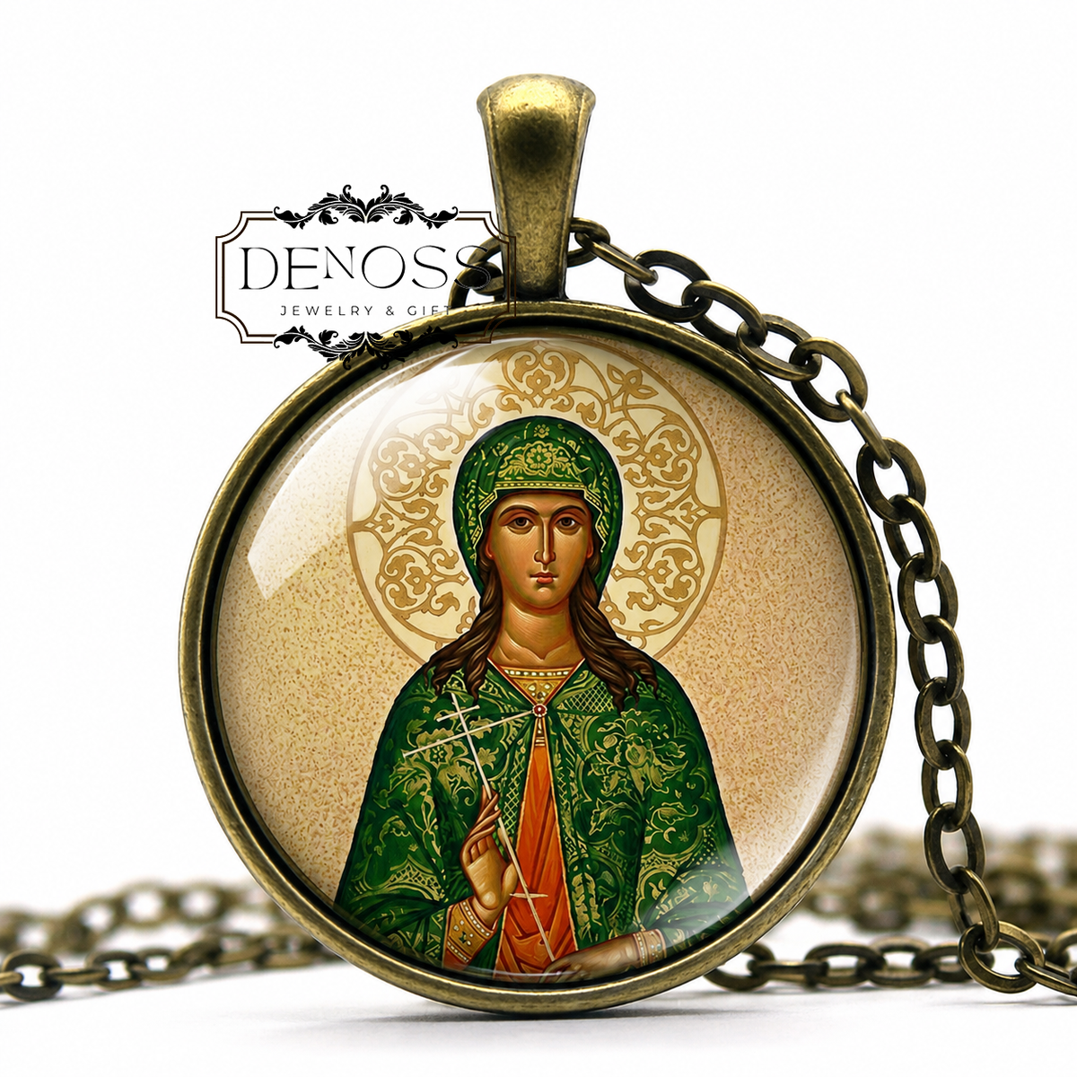 Saint Julia of Carthage Catholic Medal Necklace,Pendant Charm,Saint Julia of Corsica,Religious Jewelry