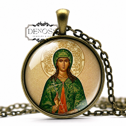 Saint Julia of Carthage Catholic Medal Necklace,Pendant Charm,Saint Julia of Corsica,Religious Jewelry