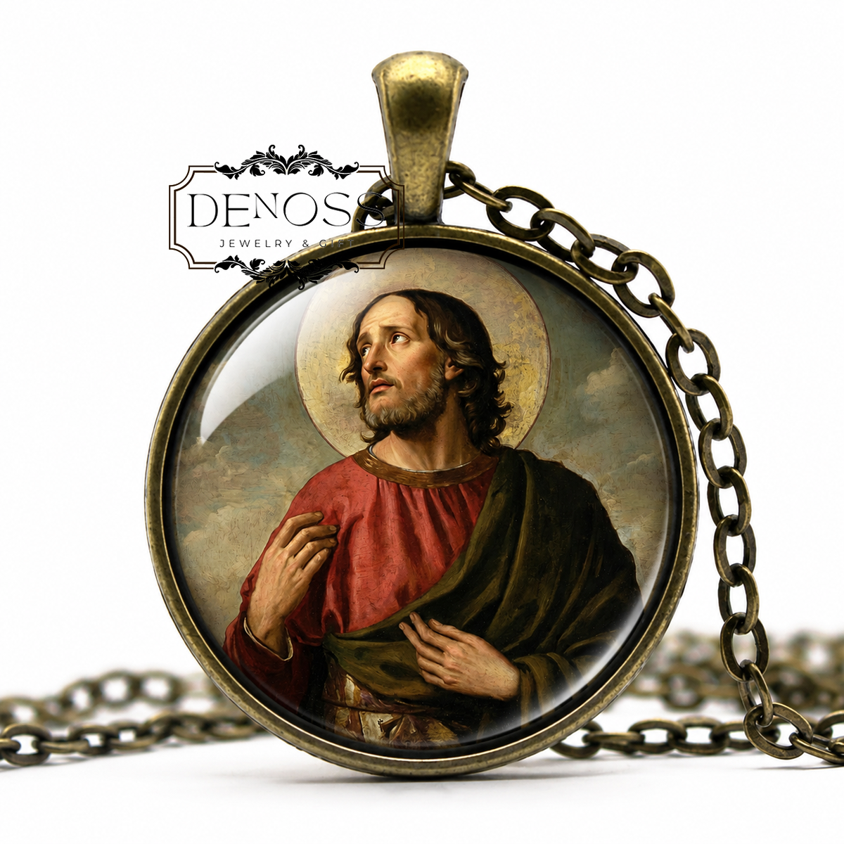 Saint Julian The Hospitaller  Necklace,Religious Devotional Christian Medal
