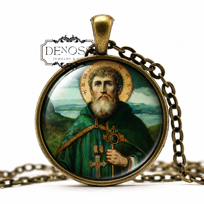 Saint Kevin Of Glendalough  Necklace,Religious Devotional,Christian Medal
