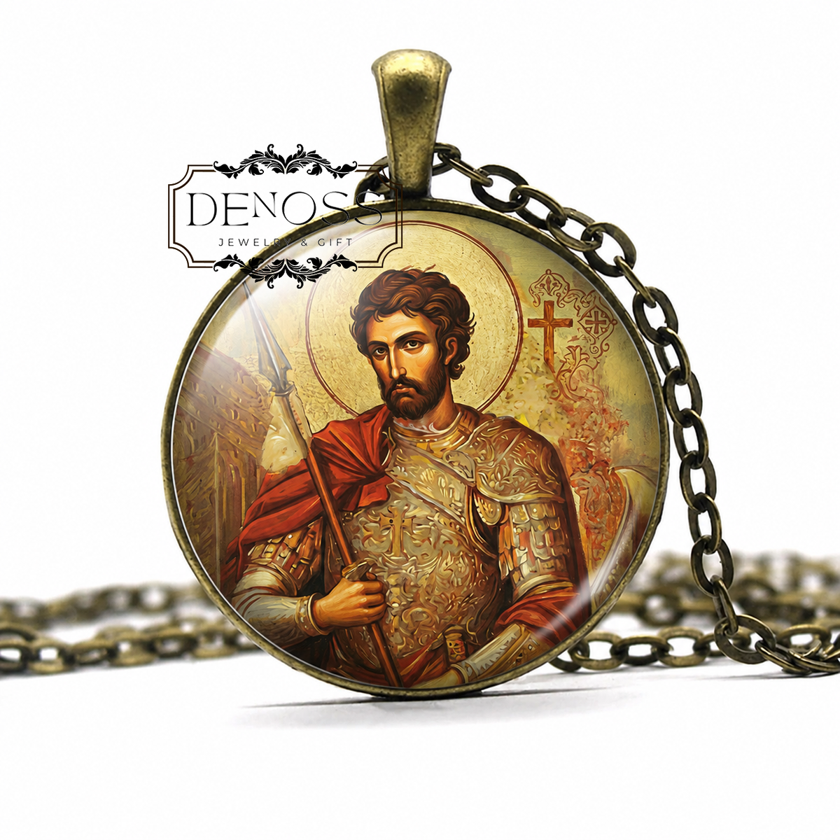 Saint Longinus Necklace,Christian Patron Pendant,Passover Gift