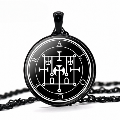 ALOCER Sigil Pendant Necklace,Goetia Demon Seal Jewelry, Occult Talisman Medallion