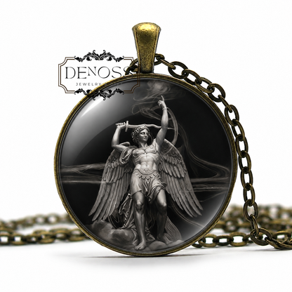 Saint Michael Amulet Necklace,St Angel Pendant Necklace Gift,Protection Talisman,Saint Michael Amulet Talisman,Guardian Angel St. Michael Sigil