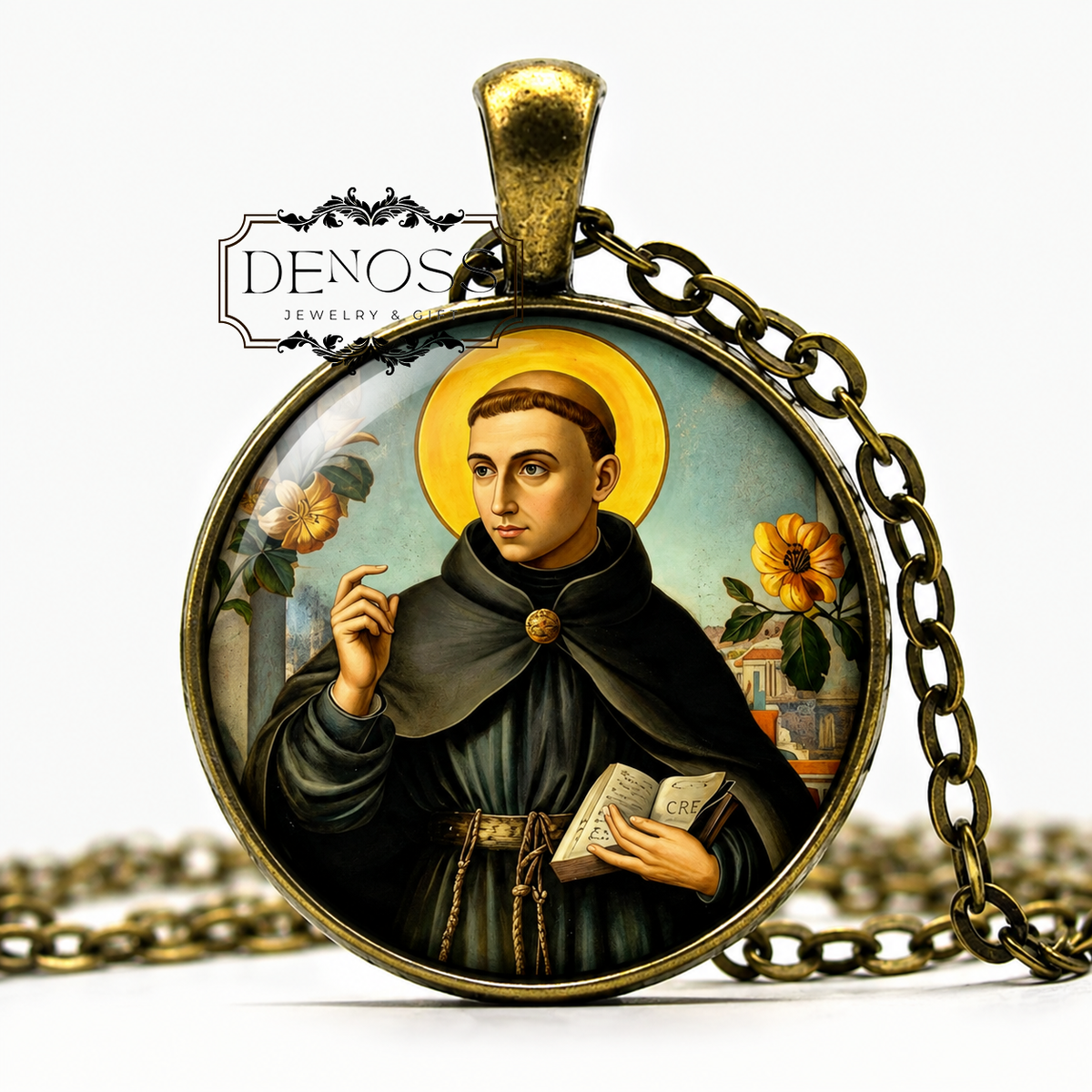 Saint Philip Benizi Necklace,Religious Devotional Christian Medal