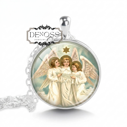 Singing Angels Pendant Necklace,Vintage Angel Choir Jewelry