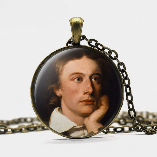 JOHN KEATS Necklace,English,Poet,Romantic movement Art Pendant Necklace,Glass pendant Necklace - Denoss