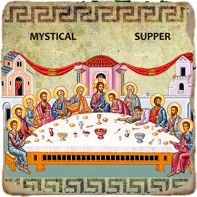 Mystical Supper Icon - wide Icon,Marble Icon,Handmade,Prayer gift,Christian Icon