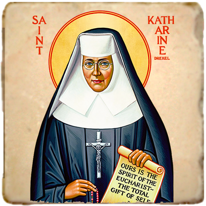 St.Katharine Drexel Icon,Women Saint,Marble Icon,Handmade,Prayer gift,Christian Icon