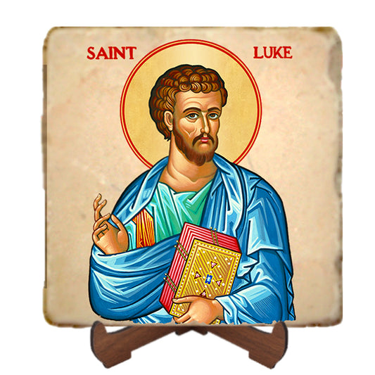 St.Luke Icon,Men Saints,Marble Icon,Handmade,Prayer gift,Christian Icon