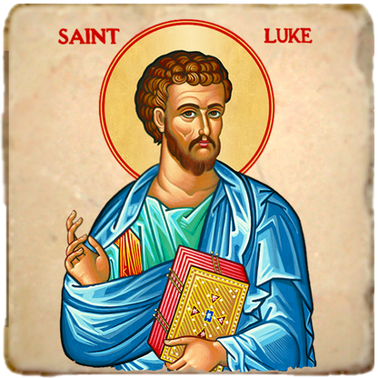 St.Luke Icon,Men Saints,Marble Icon,Handmade,Prayer gift,Christian Icon