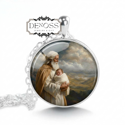 Saint Simeon  Necklace,Religious Devotional Christian Pendant