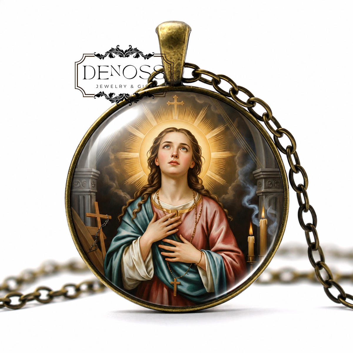 SAINT VICTORIA Pendant Necklace,Courage Saint,Strength in Faith,Perseverance Gift,Christian Courage,Victory Through Faith,Spiritual Strength