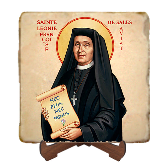 St.Leonie Aviat Icon,Women Saint,Marble Icon,Handmade,Prayer gift,Christian Icon