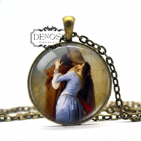 The Kiss Necklace,Francesco Hayez,Renaissance Art Pendant