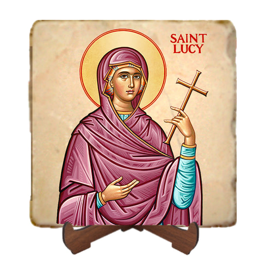 St.Lucy Icon,Women Saint,Marble Icon,Handmade,Prayer gift,Christian Icon