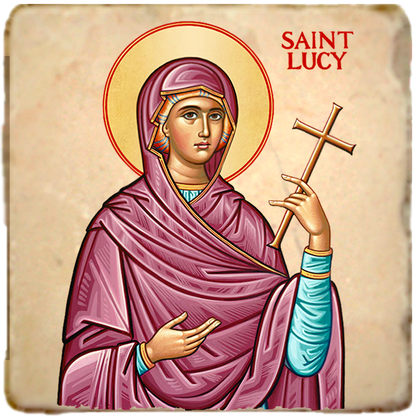 St.Lucy Icon,Women Saint,Marble Icon,Handmade,Prayer gift,Christian Icon