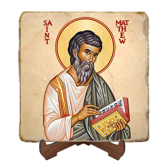 St.Matthew Icon,Men Saints,Marble Icon,Handmade,Prayer gift,Christian Icon