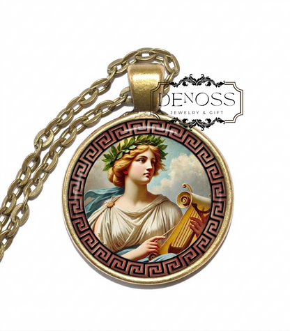 CLIO Necklace,Goddess of History,Muse,Mythology,Greek,Art Pendant Necklace,Glass Pendant