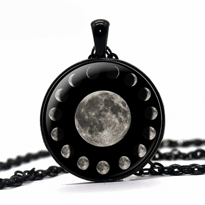 Moon Phases Necklace,Lunar cycles Necklace, Esoteric,Moon phases gift,Full Moon Necklace