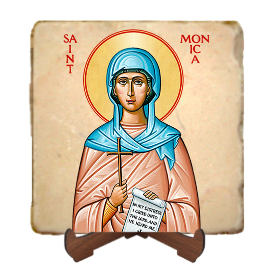 St.Monica Icon,Women Saint,Marble Icon,Handmade,Prayer gift,Christian Icon