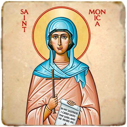 St.Monica Icon,Women Saint,Marble Icon,Handmade,Prayer gift,Christian Icon