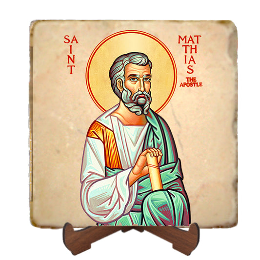 St.Matthias Icon,Men Saints,Marble Icon,Handmade,Prayer gift,Christian Icon